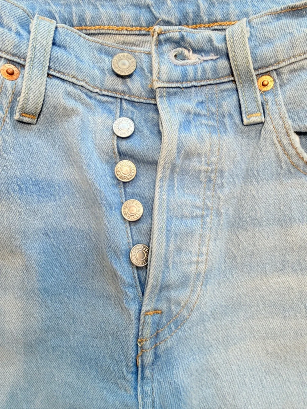 501 Levi's Light Blue High-Rise Straight Jeans Sz W25 - Picture 14 of 15